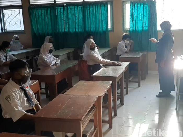 Sekolah tatap muka di Sragen, Senin (31/8/2020).