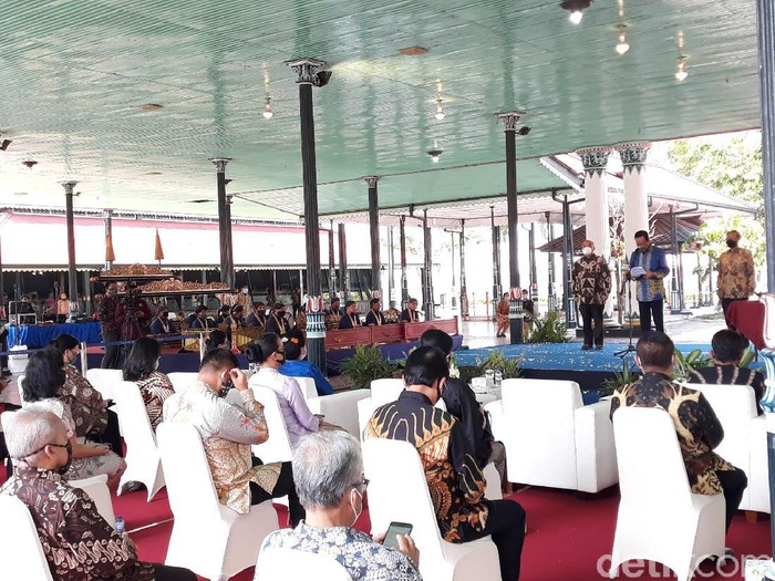 Sri Sultan HB X gelar sapa aruh peringati sewindu UU Keisimewaan, Yogyakarta, Senin (31/8/2020).