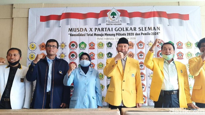 Golkar, NasDem dan PKS memberikan dukungan kepada Sri Muslimatun-Amin Purnomo di Pilkada Sleman, Selasa (1/9/2020).