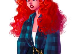 Ilustrasi Putri Disney Bergaya Casual Nan Seksi