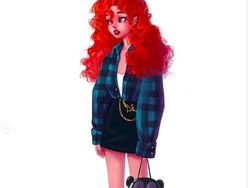 Ilustrasi Putri Disney Bergaya Casual Nan Seksi