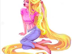 Ilustrasi Putri Disney Bergaya Casual Nan Seksi