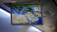 Penerbangan tersebut diizinkan melintasi wilayah udara Arab Saudi, yang biasanya diblokir untuk lalu lintas udara Israel. Nir Elias/Pool Photo via AP.