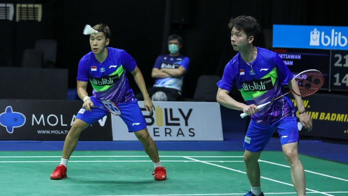 Kevin Sanjaya Sukamuljo/Marcus Fernaldi Gideon, Kevin/Marcus, Kevin Sanjaya Sukamuljo, Marcus Fernaldi Gideon Kevin Sanjaya Sukamuljo/Marcus Fernaldi Gideon bertanding di ajang Mola TV PBSI Thomas & Uber Cup Simulation 2020