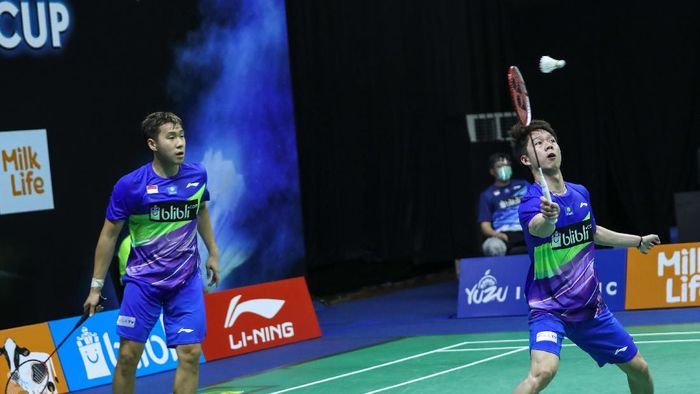 Kevin Sanjaya Sukamuljo/Marcus Fernaldi Gideon, Kevin/Marcus, Kevin Sanjaya Sukamuljo, Marcus Fernaldi Gideon Kevin Sanjaya Sukamuljo/Marcus Fernaldi Gideon bertanding di ajang Mola TV PBSI Thomas & Uber Cup Simulation 2020