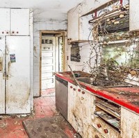 Kamu bisa melihat beberapa bagian langit-langit rumah yang sudah rusak dan tumbuhan yang mulai merambat masuk ke dalam rumah. Foto: Facebook / PG Real Estate and Foreclosures