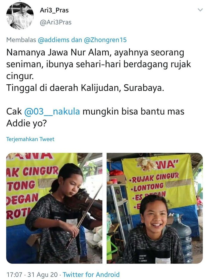 Video Remaja 13 Tahun Lihai Memainkan Biola Sambil Gendong Anak Kecil