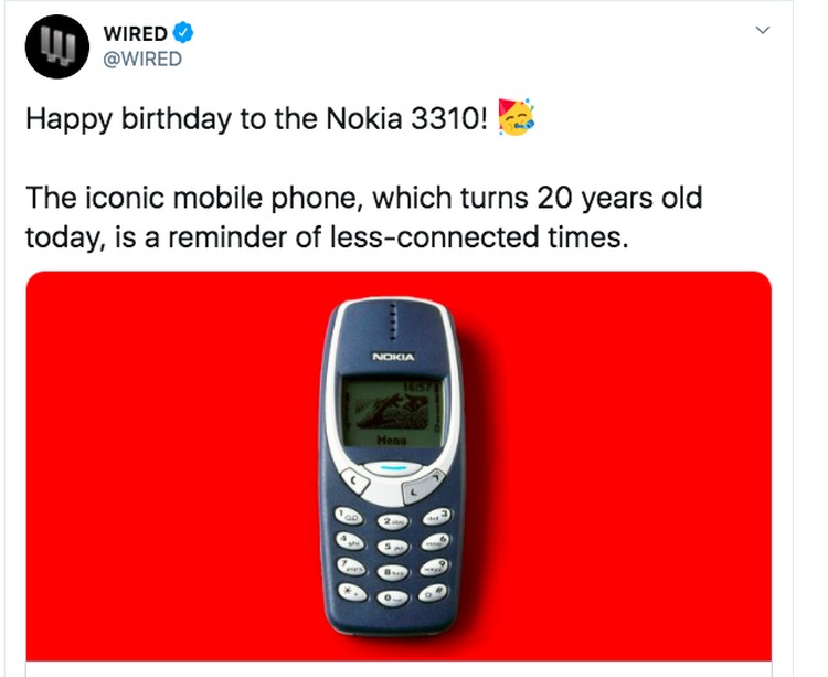 Nokia 3310 20 tahun Nokia 3310 20 tahun