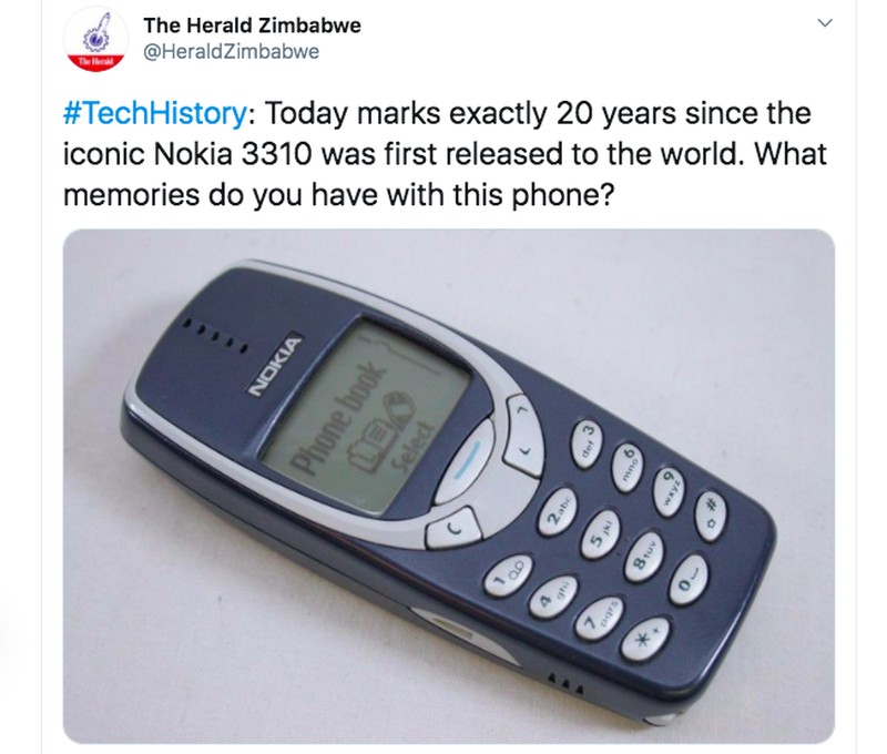 Nokia 3310 20 tahun