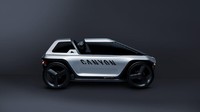 Canton Capsule Concept ini memang sangat mirip dengan desain mobil. Namun perbedaan terlihat pada bagian interior yang terselip pedal sepeda dan hanya memiliki kapasitas dua penumpang. Foto: Pool (Autoevolution)