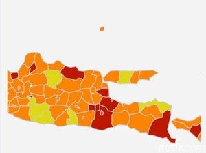 Hanya Surabaya Berubah Zona Oranye, 8 Kab/Kota di Jatim Masih Zona Merah