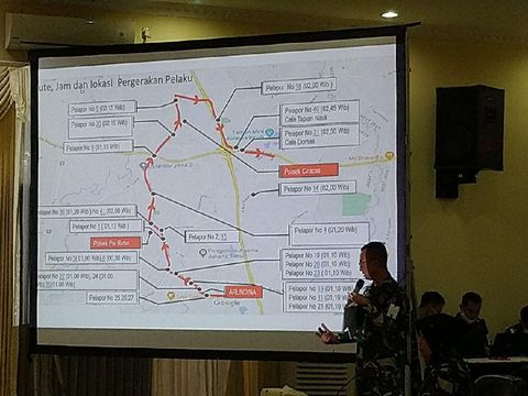 Arah perjalanan oknum TNI penyerang Polsek Ciracas dan sekitarnya. (Foto: Sachril/detikcom)