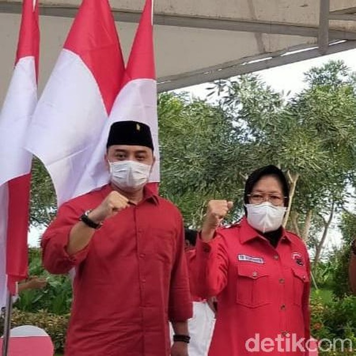 Eri Cahyadi dan Risma saat deklarasi