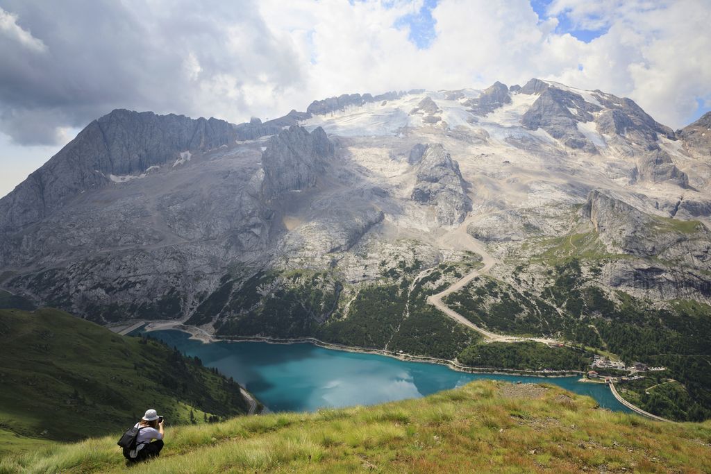 View of the Marmolada's Glacier in Dolomites Alps, Italy