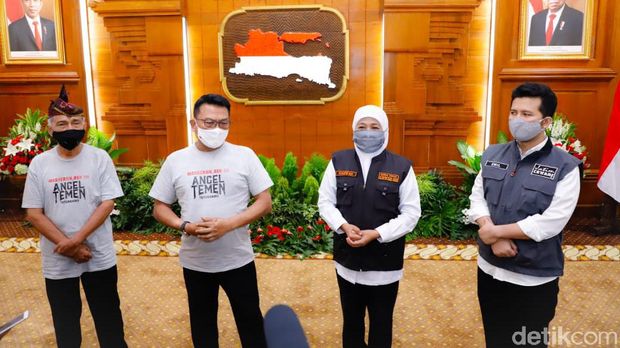 gubernur khofifah, wagub jatim, moeldoko, kartolo