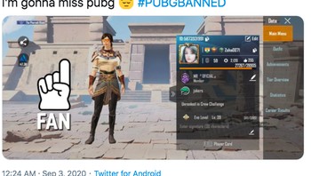 Saya akan merindukan PUBG, tulis netizen ini. Foto: istimewa