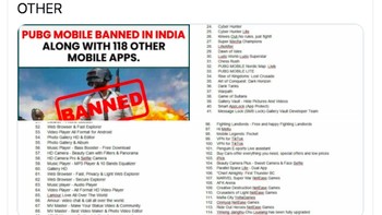 Netizen banyak yang memposting daftar terbaru aplikasi asal China yang dilarang termasuk PUBG. Foto: istimewa