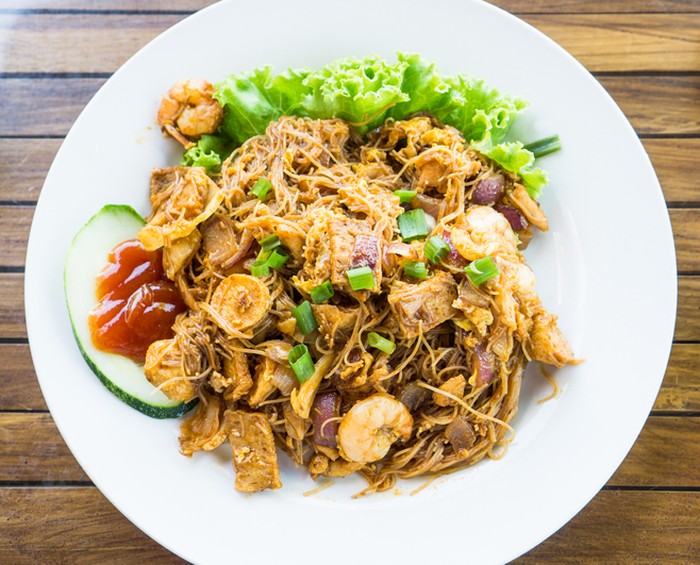 Asian flavor, Malaysian and Indonesian Stir Fried Noodle known as 