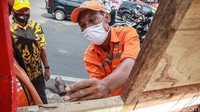 Tugu tersebut sebagai bagian dari kampanye waspada virus Corona.