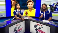Wanita seksi ini dulu pernah membawakan program acara MotoGP di Trans7 selama beberapa tahun. Ini momennnya saat di studio MotoGP pada tahun 2016. Foto: Instagram @maria_vaniaa
