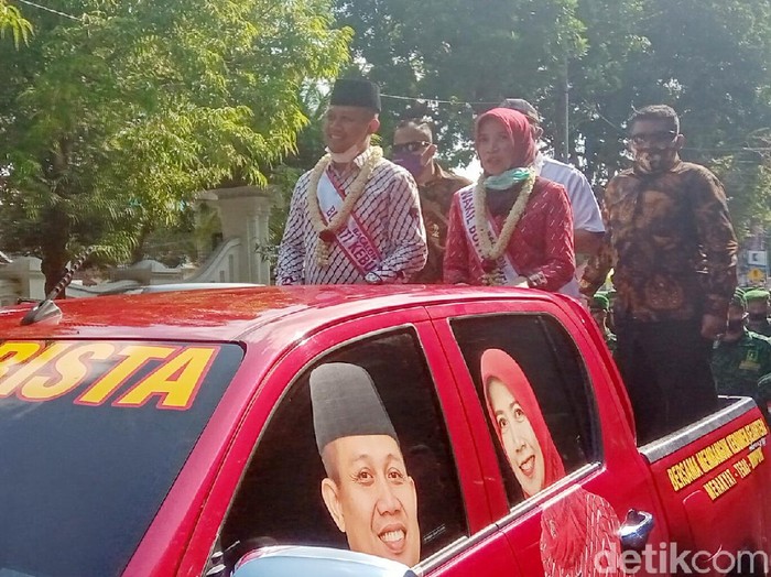 Pasangan Arif-Rista daftar Pilkada Kebumen, Jumat (4/9/2020).