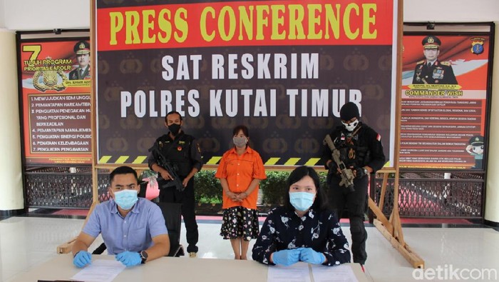 Tersangka NT diamankan Polres Kutim