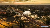 Area persawahan juga banyak yang dilintasi oleh jalur ini. Foto: Dok. Pan Longzhu/Xinhua