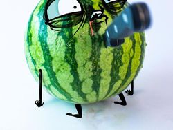 Kreatif! Doodle Buah-buahan yang Dramatis dan Lucu