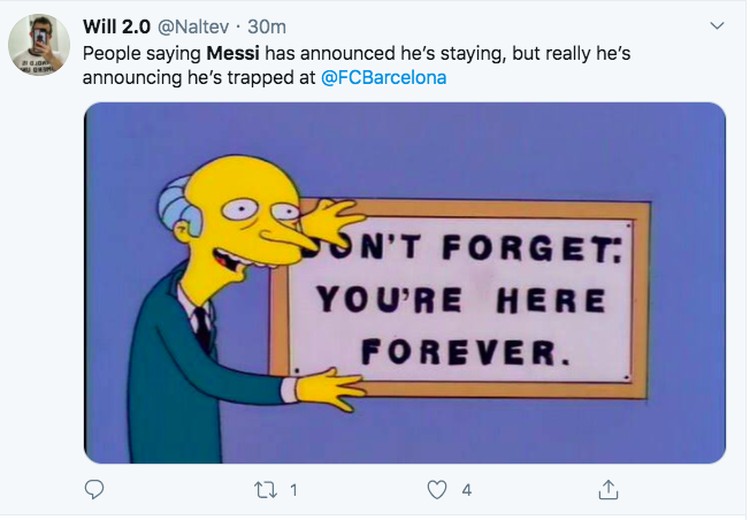 Messi bertahan Messi bertahan