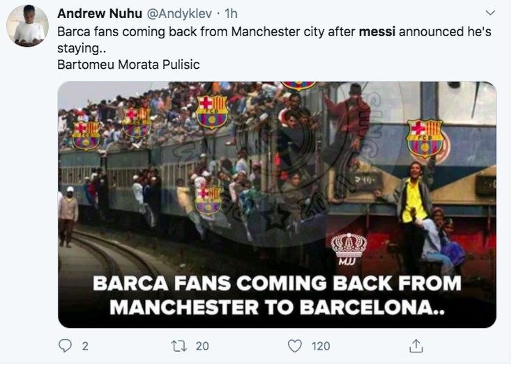 Messi bertahan Messi bertahan
