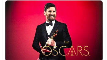 Kalau meme ini menuding Messi hanya akting ingin meninggalkan Barcelona sehingga pantas mendapat Piala Oscar. Foto: istimewa
