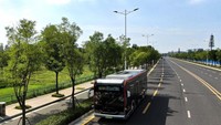 Uji coba bus autopilot diadakan di Zhengzhou dalam beberapa hari terakhir. Foto: Dok. Xinhua/Li An