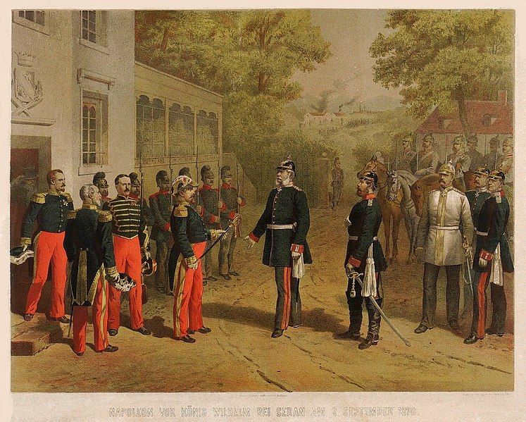 Wilhelm I., Napoleon III. dan Otto von Bismarck di tengah. (Public domain/Wikimedia Commons)