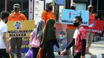 Polisi Sosialisasi Protokol Kesehatan di Jalan Sudirman-Thamrin