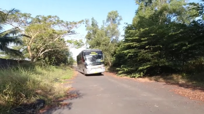Ilustrasi bus oleng