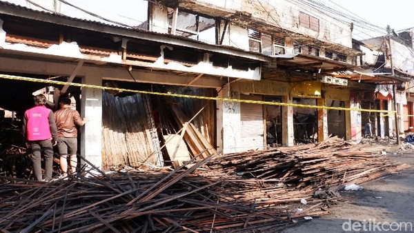Kondisi Ruko di Tegalega Bandung Pasca Kebakaran
