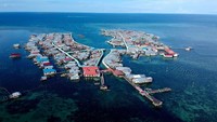 Begini aerial Kampung Pengembara Laut di Desa Torosiaje, Kabupaten Pohuwato, Gorontalo.