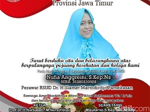 Satu Lagi Perawat di Jawa Timur Meninggal Terpapar COVID-19