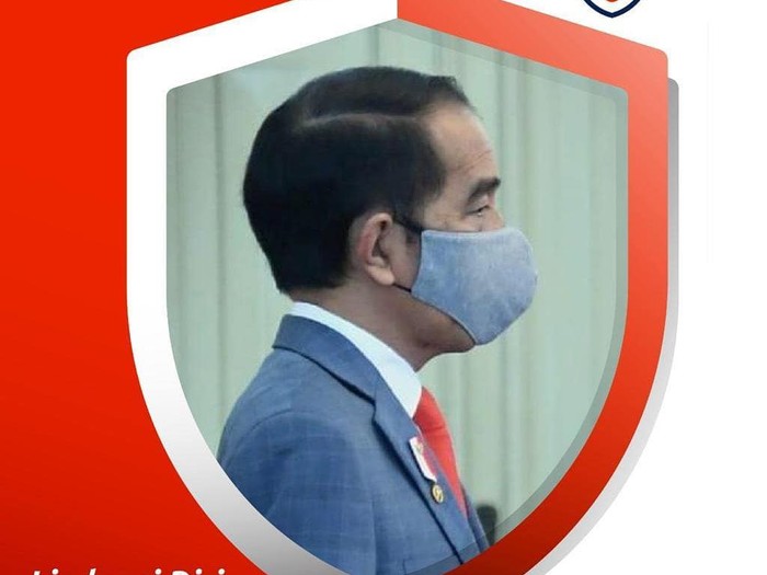 Presiden Jokowi unggah foto dengan template Indonesia Bermasker.