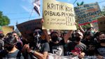 Potret Pendukung Jerinx Demo Tanpa Jaga Jarak