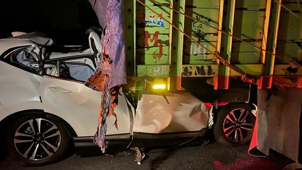 Kecelakaan beruntun terjadi di jalan tol Kartasura-Boyolali KM 485, Boyolali, Selasa (8/9/2020).