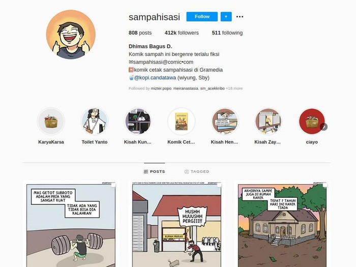 Komik Strip Sampahisasi di Instagram