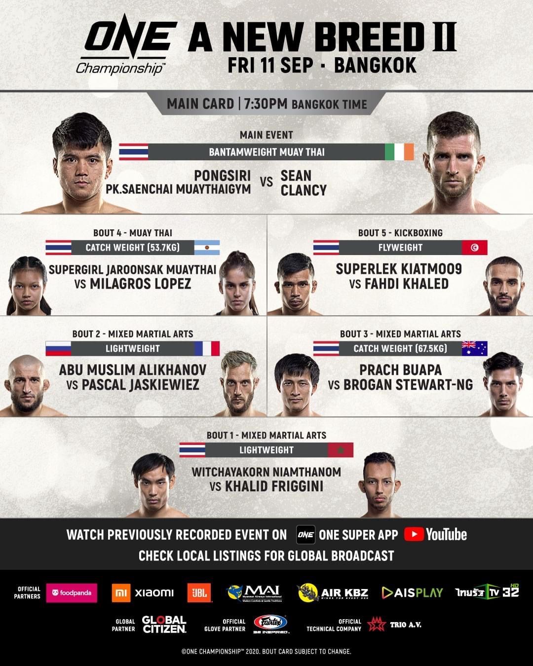ONE Championship 2020 di Bangkok