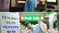 Pria yang pernah menjadi presenter di program musik ini juga sempat beberapa kali dikirimkan food truck oleh penggemarnnya. Berupa kopi dan aneka jajanan kaki lima, seperti tteokbokki, odeng, dan lainnya. Foto: Instagram @_parkbogum