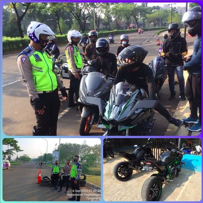 Polisi Amankan Konvoi Moge Tanpa Pelat Nomor