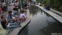 Disediakan fasilitas makanan ikan (pelet) yang dijual seharga Rp 2.000.