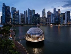 Apple Marina Bay Sands Dibuka Kamis Ini, Yuk Intip Tampilan Dalamnya