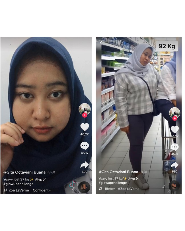 Banyak rintangan dan cukup berat, karena aku harus beradaptasi dengan hidup baru yaitu hidup sehat dan aku harus siap meninggalkan kebiasaan lama yang dapat dibilang tidak sehat. Aku mulai dari 2 Februari 2019 sampai saat ini, jelas Gita. Foto: Dok. pribadi Gita Octaviani.