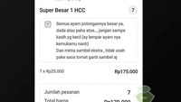 Ngeri deh kalau dapat orderan dari pelanggani ini. Kalau tidak sesuai nanti dilempar daging ayam. Padahal yang melayani makanan kan bukan driver ojol.  Foto: instagram @dramaojol