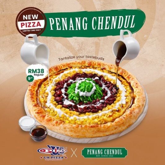 pizza topping cendol yang kenyal manis